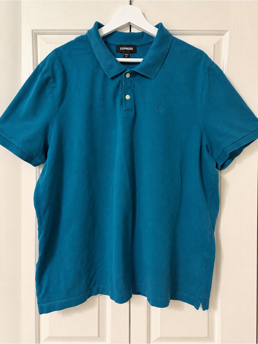 Express Men’s Teal Polo Shirt XXL 100% Cotton Short Sleeve